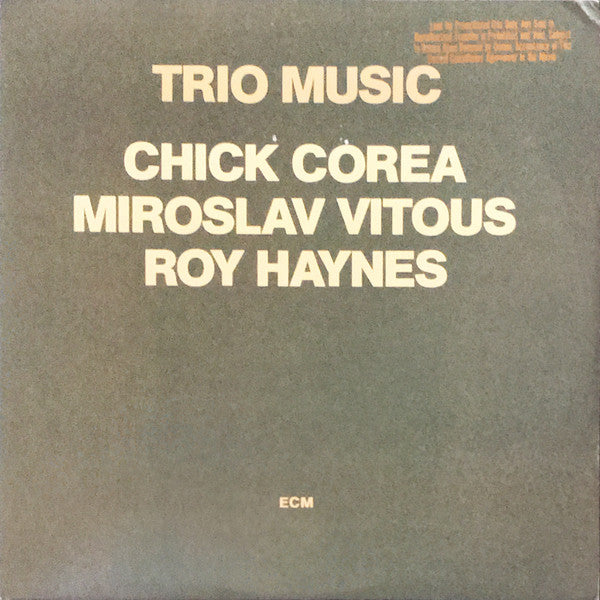 Chick Corea, Miroslav Vitous, Roy Haynes / Trio Music - LP (Used)