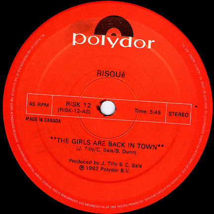 Risqué / The Girls Are Back In Town / Risqué Disco - LP 12&